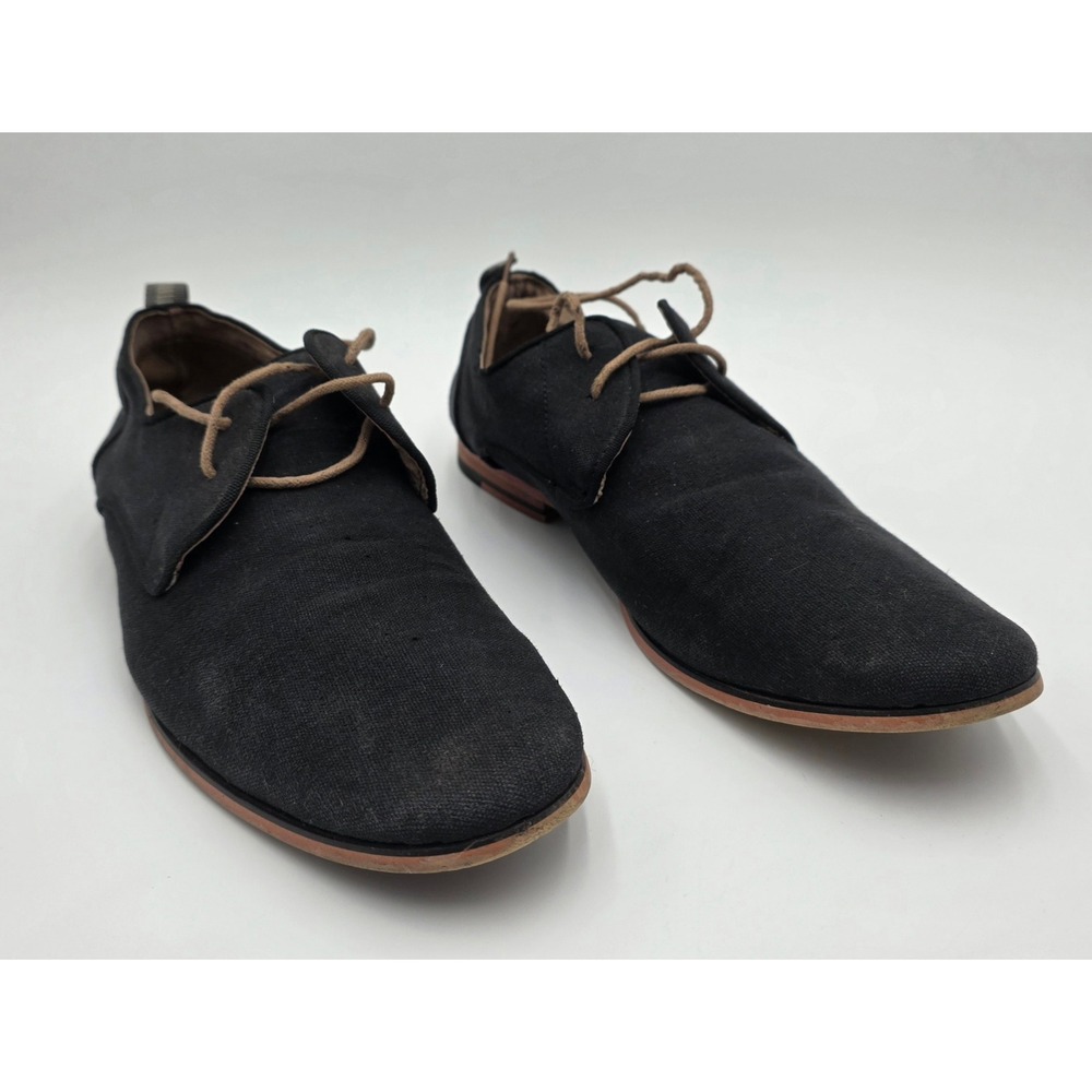 Call It Spring Men's Black Canvas Derby Shoes Lace Up Oxford Size 9 EUR 42